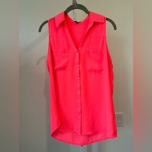 Express Bright Pink Sleeveless Blouse